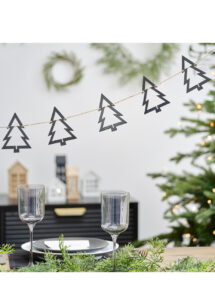 guirlande sapin, guirlande sapin bois, ginger ray, guirlande noel originale, guirlande noel sapins noirs