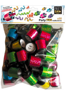 party poppers, serpentins, cotillons, confettis, Party Poppers, Bouteilles Multicolores x 50