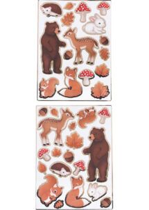 autocollants animaux des bois, tickets pour enfants, autocollants enfants