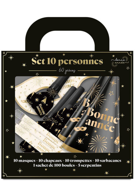 boite cotillons nouvel an, kit cotillons nouvel an, coffret cotillons nouvel an, Coffret de Cotillons Nouvel An, x 10 Personnes