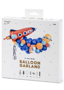 arche de ballons fusée, guirlande de ballons espace, décorations ballons