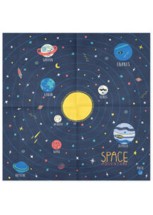 serviettes en papier anniversaire, serviettes jetables espace, serviettes en papier