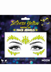 paillettes visage, strass à coller visage, paillettes visage phosphorescentes, paillettes fluo, Strass Autocollants Visage, Jaune Fluo