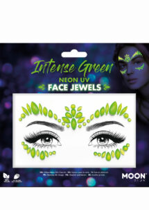 paillettes visage, strass à coller visage, paillettes visage phosphorescentes, paillettes fluo, Strass Autocollants Visage, Vert Fluo