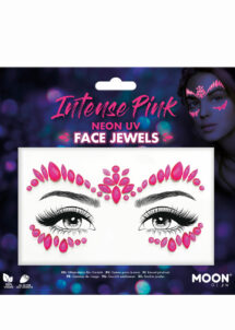 paillettes visage, strass à coller visage, paillettes visage phosphorescentes, paillettes fluo, Strass Autocollants Visage, Rose Fluo