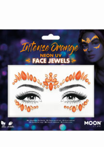 paillettes visage, strass à coller visage, paillettes visage phosphorescentes, paillettes fluo, Strass Autocollants Visage, Orange Fluo