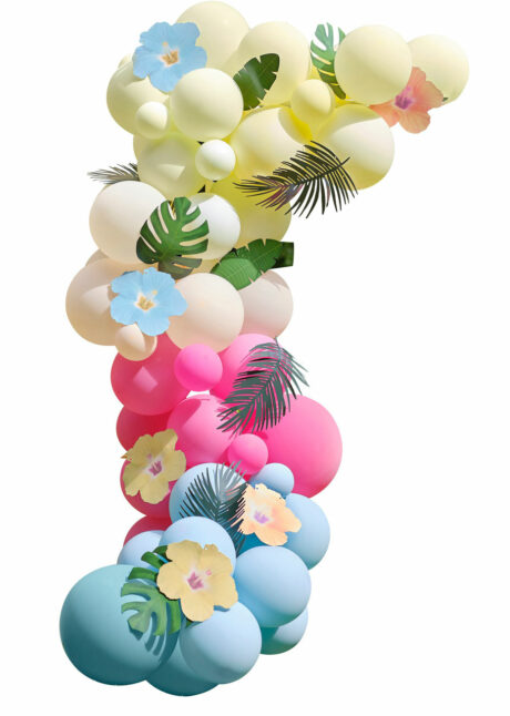 arche de ballons, décorations hawaïennes, décos tropicales, hibiscus, décos Hawaï, Arche Guirlande de Ballons Hawaï et Tropical, Ginger Ray