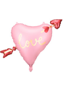 ballon coeur, ballon hélium, ballon Saint Valentin, décorations saint valentin, Ballon Coeur avec Flèche, Love, en Aluminium