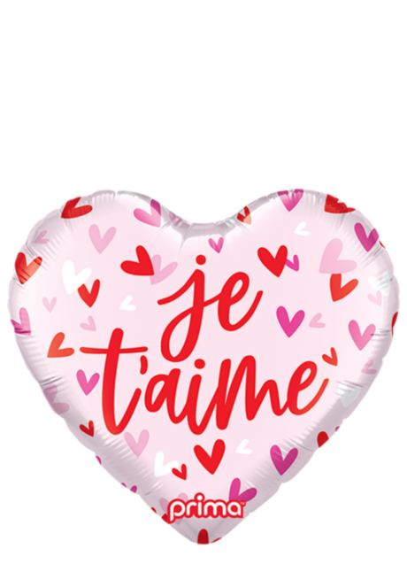 ballon coeur saint valentin, ballon je t'aime, ballon coeur hélium, Ballon Coeur, Je t&rsquo;Aime, en Aluminium