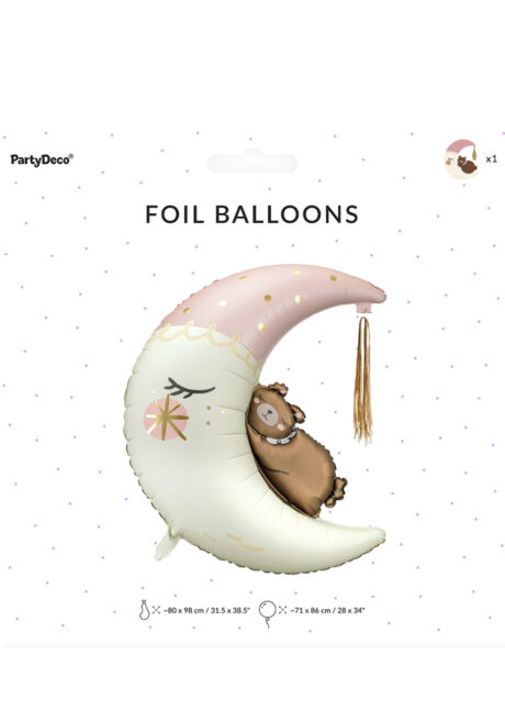 Ballon lune, ballon baby shower, ballon bébé, ballon hélium, Ballon Baby Ourson, Lune, en Aluminium