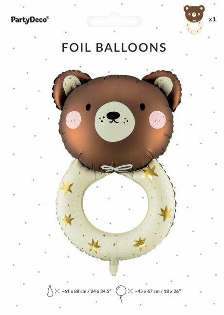 ballon ourson, ballon baby shower, ballon bébé, ballon hélium, Ballon Baby Ourson, Hochet, en Aluminium
