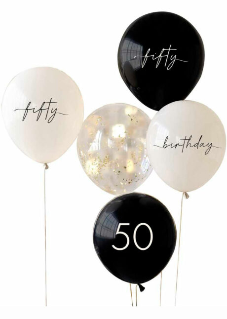 ballons 50 ans, anniversaire 50 ans, ballons hélium, Bouquet de Ballons Anniversaire 50 Ans, en Latex