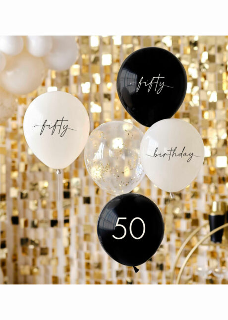 ballons 50 ans, anniversaire 50 ans, ballons hélium, Bouquet de Ballons Anniversaire 50 Ans, en Latex