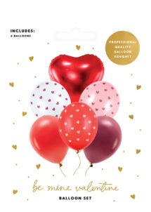 bouquet de ballons coeurs, bouquet de ballons Saint Valentin, ballons coeurs