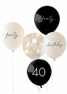ballons 40 ans, anniversaire 40 ans, ballons hélium, Bouquet de Ballons Anniversaire 40 Ans, en Latex