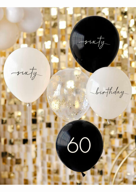 ballons 60 ans, anniversaire 60 ans, ballons hélium, Bouquet de Ballons Anniversaire 60 Ans, en Latex