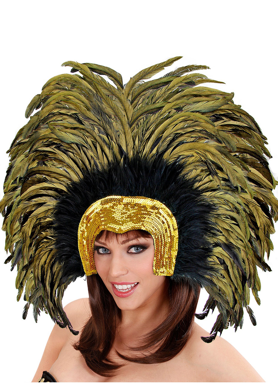COIFFE A PLUMES CARNAVAL RIO 6 COULEURS ASSORTIES