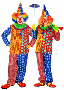 déguisement de clown adulte, costume de clown homme, costume clown femme, Déguisement Clown Etoiles – Tenue Complète