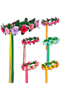 couronnes fleurs, bandeau de fleurs, couronnes de fleurs, Bandeau Couronne de Fleurs avec Rubans