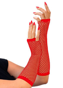 gants mitaines rouges, gants résilles rouges, mitaines résille
