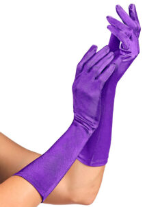gants violets satin, gants satin violets, gants femme, Gants Satin, 40 cm, Violets