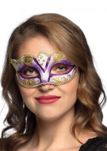 masque vénitien, loup vénitien, masque carnaval de Venise, masque vénitien paillettes violettes