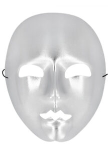 masque visage, masque de mime, masque visage entier, masque visage argent