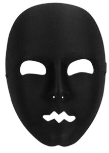 masque visage, masque de mime, masque visage entier, masque visage noir