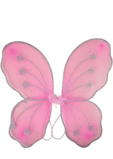 ailes de fée, ailes de papillon, ailes roses de fée, Ailes de Fée et Papillon, Roses avec Paillettes Argent