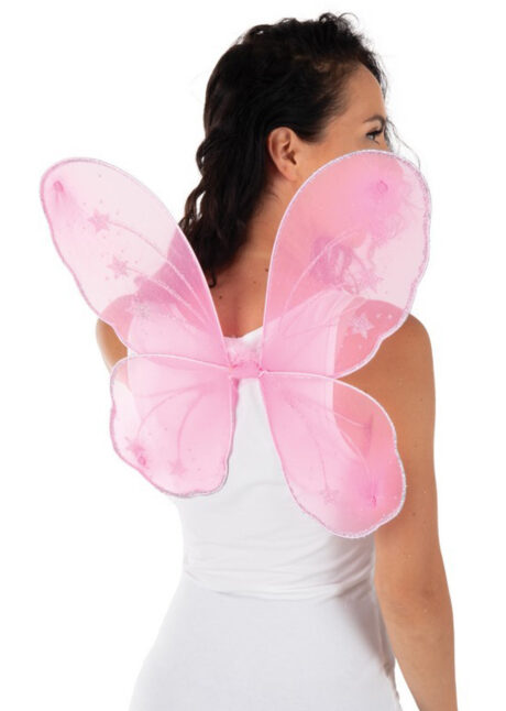 ailes de fée, ailes de papillon, ailes roses de fée, Ailes de Fée et Papillon, Roses avec Paillettes Argent