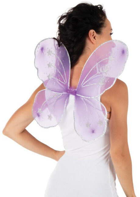ailes de fée, ailes de papillon, ailes violettes de fée, Ailes de Fée et Papillon, Violettes avec Paillettes Argent