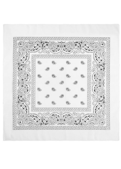 bandana cowboy, bandana de cowboy, foulard de cowboy, accessoires cowboys, soirée western, bandana blanc, Bandana de Cowboy, Blanc