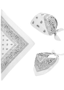 bandana cowboy, bandana de cowboy, foulard de cowboy, accessoires cowboys, soirée western, bandana blanc