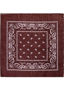 bandana cowboy, bandana de cowboy, foulard de cowboy, accessoires cowboys, bandana marron