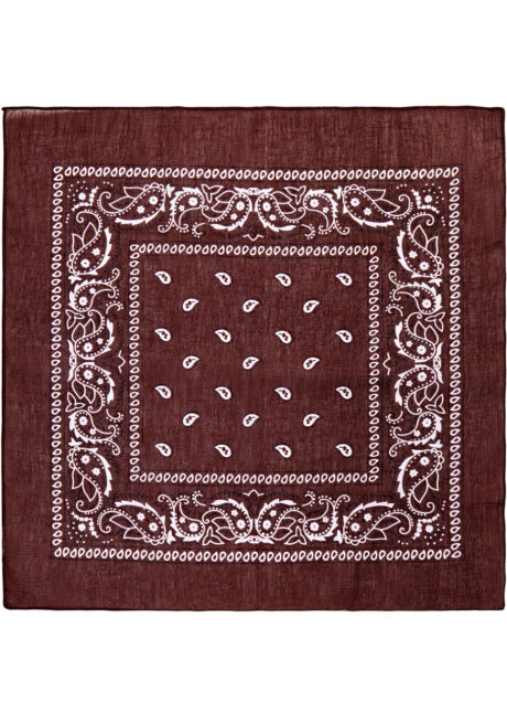 bandana cowboy, bandana de cowboy, foulard de cowboy, accessoires cowboys, bandana marron, Bandana de Cowboy, Marron