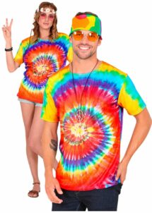 déguisement hippie, t-shirt hippie adulte, hippie tie-dye, Déguisement Hippie Top tie and dye