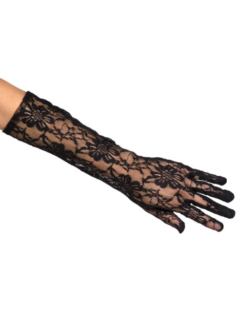 gants dentelle noire, gants noirs dentelle, Gants en Dentelle Noire, Fleurs