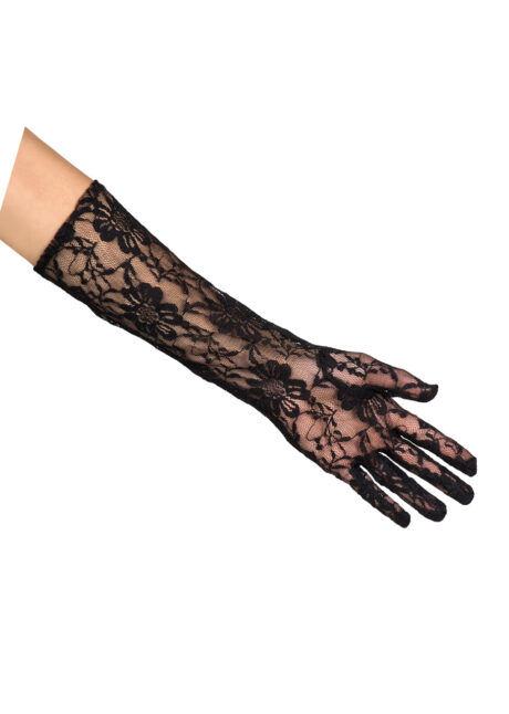 gants dentelle noire, gants noirs dentelle, Gants en Dentelle Noire, Fleurs