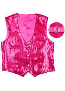 gilet paillettes roses, gilet à paillettes