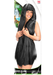 perruque noire, perruque longue, perruque extra longue