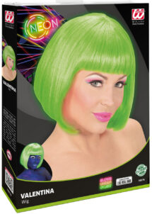 perruque verte, perruque fluorescente, perruque vert fluo, phosphorescent
