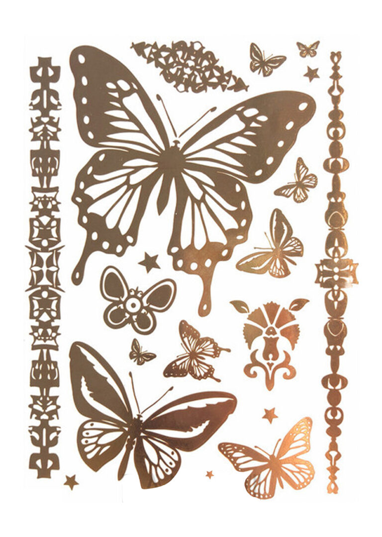 Tatouages éphémères Métallisés Chic' Tattoos - Couleurs Or, Argent, Noir - Lot Neuf Sous Sachet