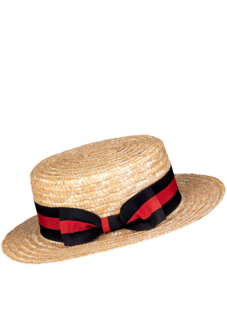 chapeau canotier, canotier en paille années 20, chapeau canotier luxe déguisement, accessoire canotier déguisement, canotier avec ruban, canotier années 30, Canotier Luxe, Maurice