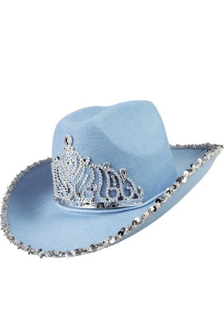 chapeau cowboy bleu, chapeau cowboy couronne, Chapeau de Cowboy Glimmer, Bleu Ciel