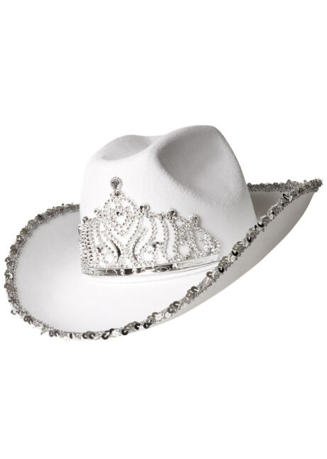 chapeau cowboy blanc, chapeau cowboy couronne, Chapeau de Cowboy Glimmer, Blanc