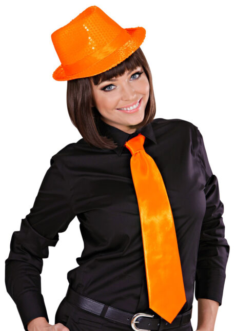 cravate orange fluo, cravate orange, cravate fluo, Cravate Fluo, Orange