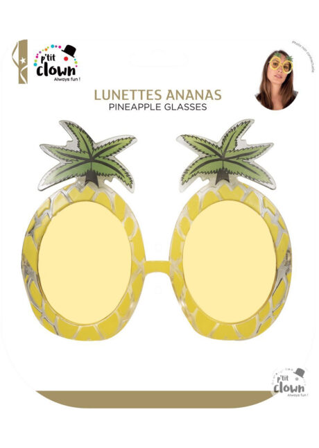 lunettes ananas, lunettes tropicales, lunettes Hawaï, Lunettes Ananas