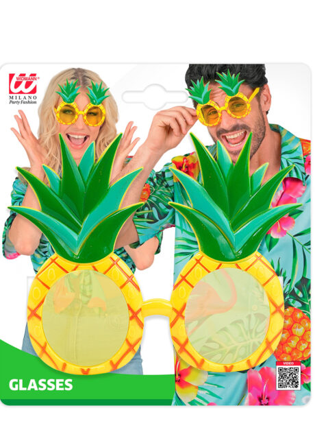 lunettes ananas, lunettes tropicales, lunettes Hawaï, Lunettes Ananas