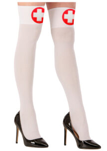 chaussettes infirmière, bas infirmières, accessoire sexy, infirmière sexy, Chaussettes Hautes d’Infirmière, avec Croix Rouge