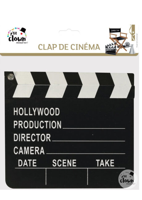 clap de cinéma, accessoire cinéma, Clap de Cinéma, 20 cm